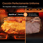 Cosori Freidora de Aire Dual Blaze TwinFry 10 Litro-True Metal-Doble Resistencia 2800 W (35–240 °C)-Divisor para Zonas de la Gran Doble Cesta-6 Funciones-Smart WiFi-Máx 10 Personas-Limpiable