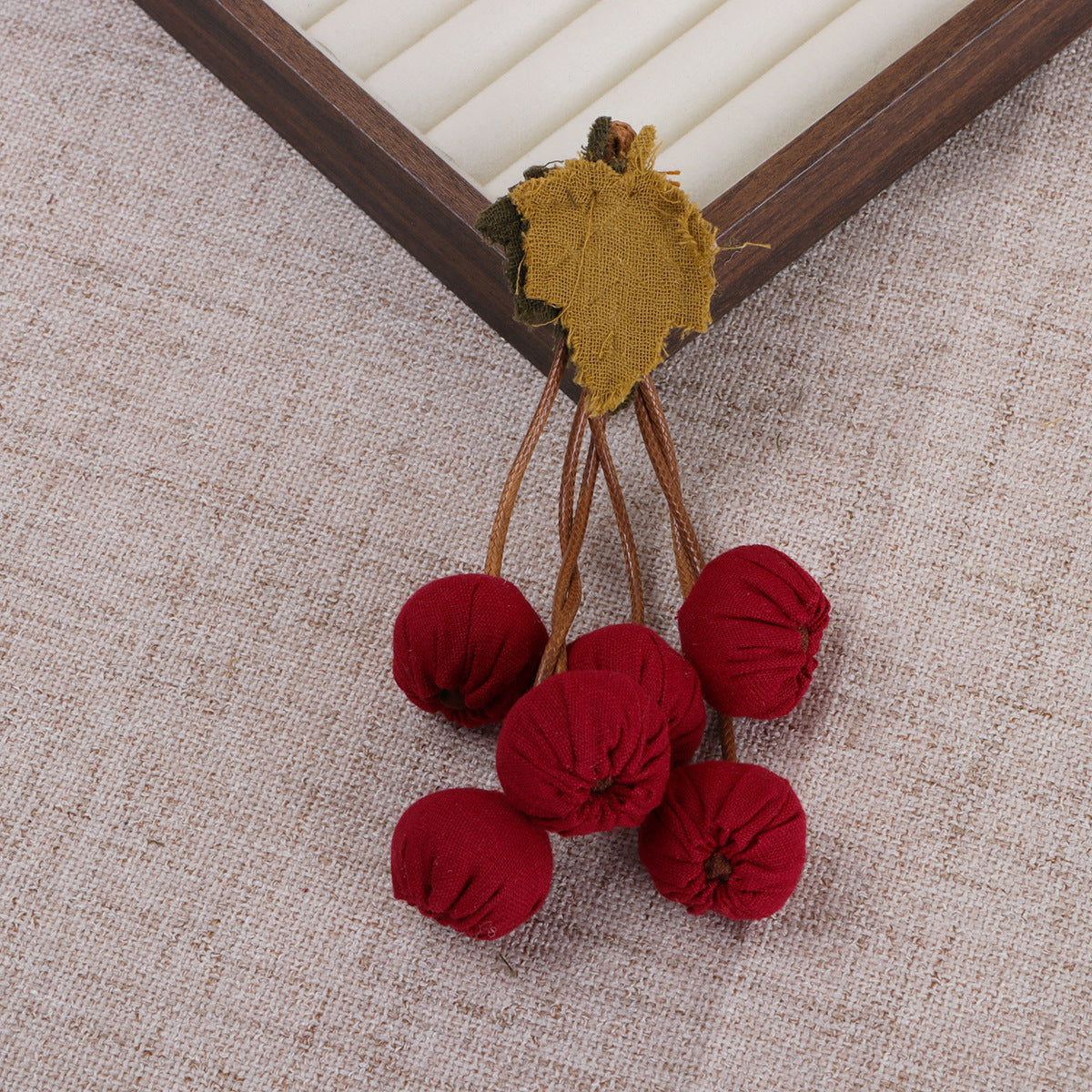 Fabric Berry Cluster with Leaf Accent - Product Detail Photo 1