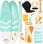HUIIKE Tabla Paddle Surf Hinchable con Accesorios Incluidos, Remo, Quillas, Inflador. Stand Up Paddle Board Gran Estabilidad y Resistencia. 305 x 84 x 15 cm, Soporta hasta 130 kg