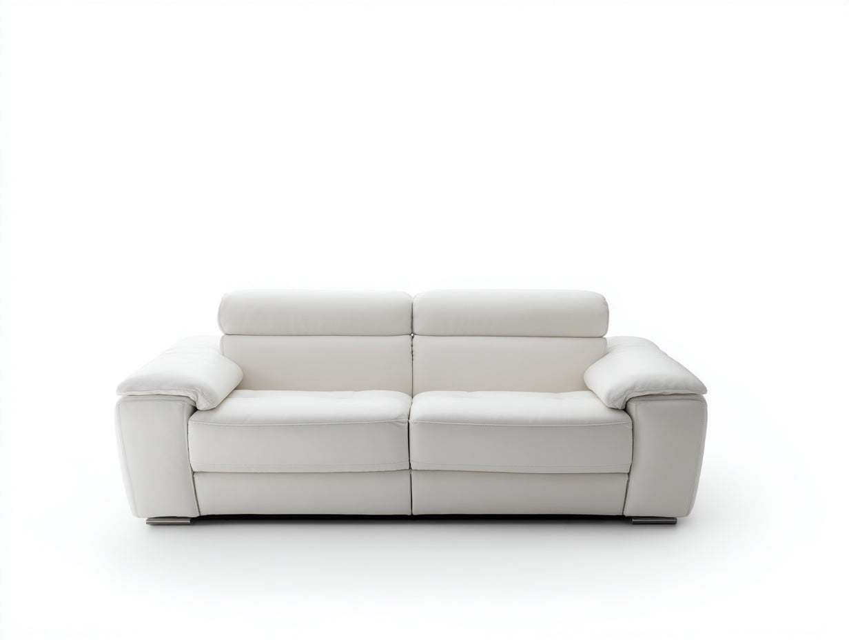 Sofás 2 plazas cuero sintético 170x90x95 cm - Blanco - Diseño moderno