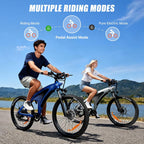HX Q5 Bicicleta Eléctrica Montaña para Adultos con Carga rápida 48V 20AH Batería Extraíble,27.5"x2.25" Tyre EBike con luz RGB,SHIMAN0 7 velocidades,Frenos de DIS hidráulicos y Alcance 90-120KM
