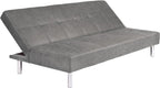 Mattfy - Sofá Cama Clic Clac Tipo Libro de 3 Plazas Modelo Milos, Diseño Moderno, Práctico y Funcional, Acabado en Gris