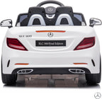 DEVESSPORT Coche Eléctrico Infantil Mercedes SLC 300 12V | con Mando, Faros LED, Música, USB y Apertura de Puertas – para Niños de 3 a 6 Años (Blanco)
