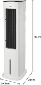 Midea Luftkühler mit Wasserkühlung, Klimaanlage Mobil, Ventilator mit 5L Wasserkühlung, Luftbefeuchter und Ionisation, Klimaanlage Ohne Abluftschlauch, 355m³/h, Ventilator mit Fernbedienung,55W,Weiß