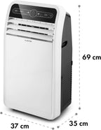 Klarstein Mobile Klimaanlage mit Abluftschlauch, 4-in-1 Klimagerät mit Ventilator, Luftentfeuchter & Nachtmodus, Kleine & Portable Klimaanlage für Wohnung & Büro, Niedriger Verbrauch, 9000 BTU