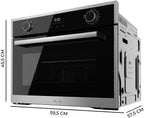 Cecotec Horno Integrable 45cm Alto Multifunción Bolero Hexa M224500 Edge A. 2600W, 53L Capacidad, 7 Funciones, Grill, Fan Assisted Grill, Convección, Defrost, Steam Base X2, Steam EasyClean, Vapor