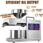 Prensa Aceite Oliva Automática De 820W, Maquina Cortar Aceitunas En Frío Y Caliente para El Hogar, Extractor De Aceite Eléctrico para Aceitunas, Cacahuetes, Sésamo, Soja Y Nueces