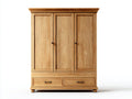 Armarios de tres puertas - madera engineered - 130x58x195 cm - marrón - diseño clásico para dormitorio