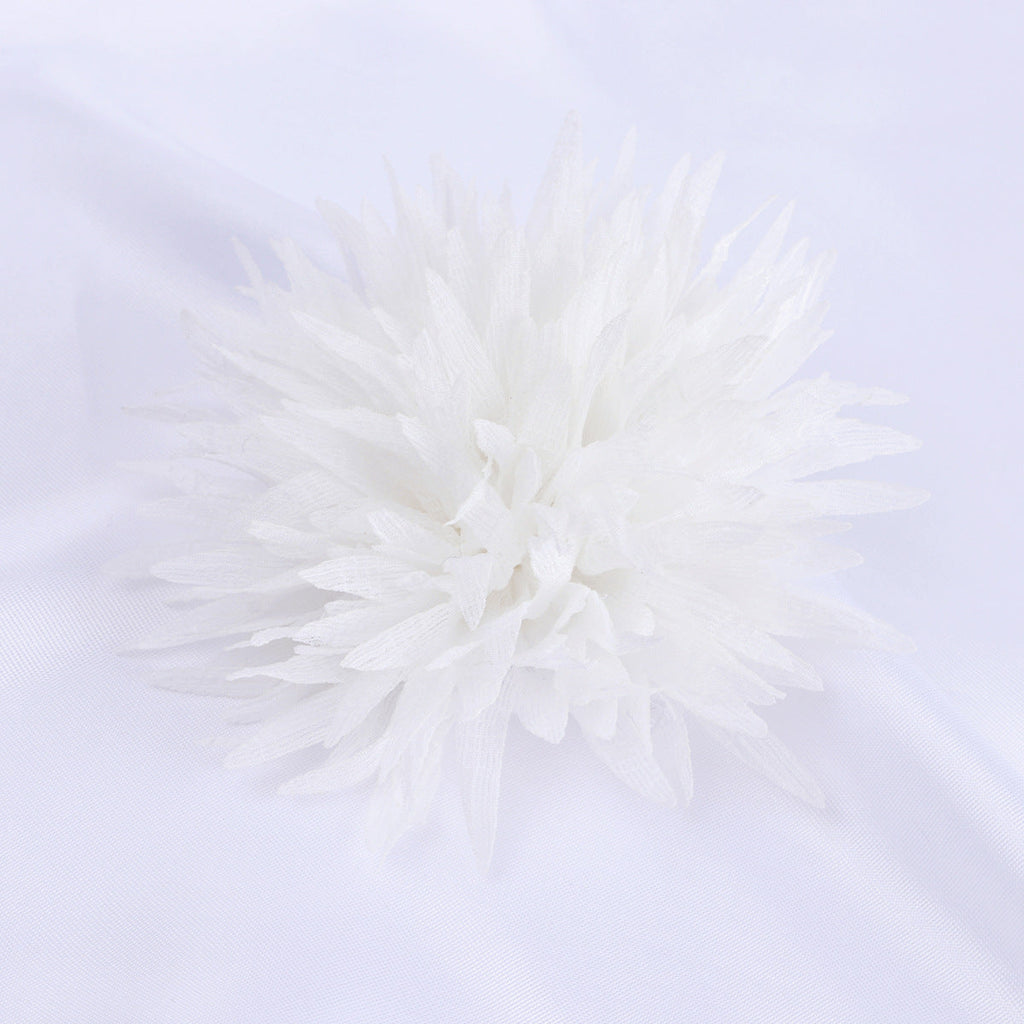 Spiky Petal Pom Fabric Flower Applique - Dark pink 8.5cm