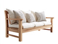 Banco de jardín madera y tela 160x70x85 cm marrón diseño natural exterior