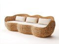 Sofás de exterior de ratán 200x80x75 cm - marrón-beige - diseño orgánico moderno