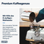 De'Longhi La Specialista Arte EC9155.MB Siebtrgermaschine, Espressomaschine mit Mahlwerk, 8 Mahlgrade, 15 Bar, 3 Temperaturen, Milchschaumdüse, 1300 W, 1,5 l Tank, Edelstahl/Schwarz inkl. Barista-Kit