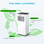DR.PREPARE Mobiles Klimagerät 9000 BTU mit APP, 4 in 1 Mobile Klimaanlage mit Abluftschlauch, Kühlen&Ventilieren&Entfeuchten, Ventilator & Schlafmodus mit Fernbedienung, Kühlt bis zu 30m², 1-24H Timer