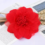 Layered Dahlia Fabric Flower with Fringe Center - Light purple 10cm