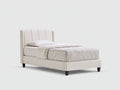 Camas individuales de tela 200x100x110 cm beige para dormitorio - estilo moderno