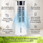 Klarstein Luftkühler mit Wasserkühlung, 4-in-1 Raumkühler, Luftbefeuchter, Ventilator & Nachtmodus, Mobile Klimageräte Luftkühler mit 3,5L Tank & Timer, 60W Air Cooler mit 486 m³/h Luftstrom