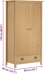 vidaXL Armario de 2 Puertas Muebles para Ropa Roperos Guardarropas de Dormitorio Organizador Colgar Almacenamiento 89x50x170 cm Blanco Madera Pino