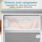 Midea Nevera pequeña 113L con Congelador - Mini frigorífico pequeño para la Habitación/Caravana/Camping - Mini Bar Bajo Consumo - Frigorifico Bajo Encimera Silencioso 39dB + Congelador -16º/-24º