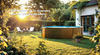 Gre KITPR353W Piscina de Acero Elevada, Redonda con Aspecto Madera, Piscinas Desmontables para Jardín, 350 x120 cm, Sicilia