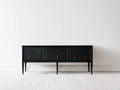 Mueble recibidor madera 160x40x78 cm - negro - diseño clásico con cajones