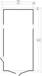Garaje de Madera Natural - cobertizo en Pino/Abeto - A222x616x324 cm / 18 m² - Construcción Paneles - Taller de jardinería - Almacén de automóviles, cobertizo para Herramientas-TIMBELA M102