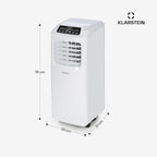 Klarstein Aire Acondicionado Portatil y Silencioso, 4 en 1 Enfriador de Aire para Casas y Oficinas con Modo Noche, Con Mando y Deshumidificador, Aires Acondicionados Bajo Consumo 7,000 BTU Blanco