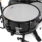 Gear4music BDK-1 Kit de Batería Compacta Completa para Principiantes - Batería Acústica de 5 Piezas, Platillos, Pedal de Bombo, Sillín y Baquetas - Negro