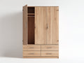 Armarios de madera efecto roble 150x55x180 cm para dormitorio - roble claro - diseño moderno