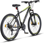 Licorne Bike Diamond Premium - Bicicleta de montaña de aluminio para niños, niñas, hombres y mujeres, cambio de 21 velocidades, freno de disco, horquilla delantera ajustable de 26, 27,5 y 29 pulgadas