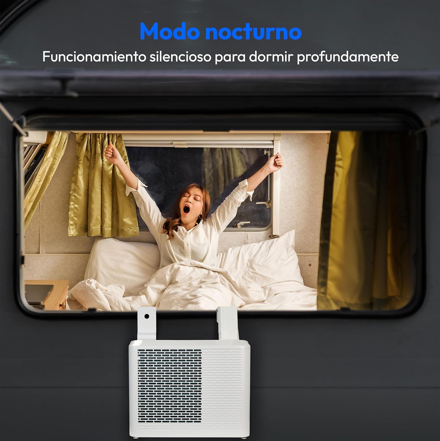 MEDION Smart Aire Acondicionado Portátil para Caravana P502 WiFi 5000 BTU 3 en 1, Refrigeración, Deshumidificación y Ventilador, hasta 12 m², Modo Nocturno, App, MD 37735