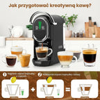Magician1 Mini Multikapsułkowy Ekspres do kawy 5 w 1, do Nespresso, Dolce Gusto, Lavazza A Modo Mio, Saszetki ESE 44mm i Kawy Mielonej, 20 Barów Włoska Pompa,1450W, Wyświetlacz LED, do Domu i Biura