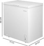 Cecotec Congelador Horizontal 198L Bolero CoolMarket Chest 198M White D. Cesta con Asas, Control Mecánico LED, UltraContact D-Cool, Dual Function, Puerta ZeroG (80º-30º), Fast Freezing, Compacto