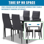 2025 Conjunto de comedor FDW, mesa de vidrio con sillas, para espacios pequeños, mesa de cocina y 4 sillas