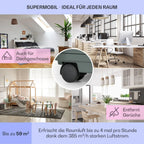 Klarstein Mobile Klimaanlage mit Abluftschlauch, 5-in-1 Klimagerät, Ventilator, Luftentfeuchter, Luftreiniger & Nachtmodus, App-Steuerung, Kleine & Portable für Wohnung & Büro, 12000 BTU