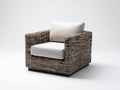 Sillones de ratán ratán sintético 85x80x75 cm - marrón-beige - diseño ancho con cojines