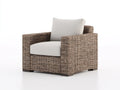 Sillones de ratán 90x84x78 cm - ratán marrón claro y cojines beige para exterior - estilo natural con reposabrazos