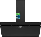 Cecotec Campana Decorativa 90 cm Flux Dt 908000 Glass Black A++. Vidrio Negro, 800M3/H de Potencia, Motor 210W, A++, Control Táctil, 3 Niveles + Booster, Hand Movement Control