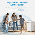 Midea Mobiles Klimagerät MPD-12CRN7, 12000 BTU 3,5kW, Kühlen&Ventilieren&Entfeuchten, Raumgröße bis 117m³(43㎡), Mobile Klimaanlage mit Abluftschlauch