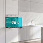 Cecotec Horno Integrable Multifunción 70L Bolero Hexa M236000 Inox Time. 2800W, 6 Funciones, Temporizador, Steam Base XXL, Steam Assist, Steam EasyClean, Cooling Fan, Modo Defrost, Eco, Convección