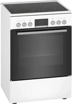 Bosch HKR39C250 Serie 4 Elektro-Standherd, 60 cm breit, EcoClean Direct Reinigungshilfe, 3D Heißluft Backen auf 3 Ebenen, LED-Display-Steuerung, erweiterbare Kochzone für großes Kochgeschirr