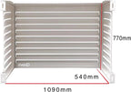 Qventi Abdeckung für Klimaanlage - Anthrazit/Grau - Aluminium - Schutzgitter - Verkleidung - Einfache Montage - Größe S - Außenmaße (LxBxH): 100 x 50 x 75 cm