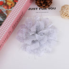 Tinsel Sparkle Ruffled Fabric Flower Applique - Product Detail Photo 2