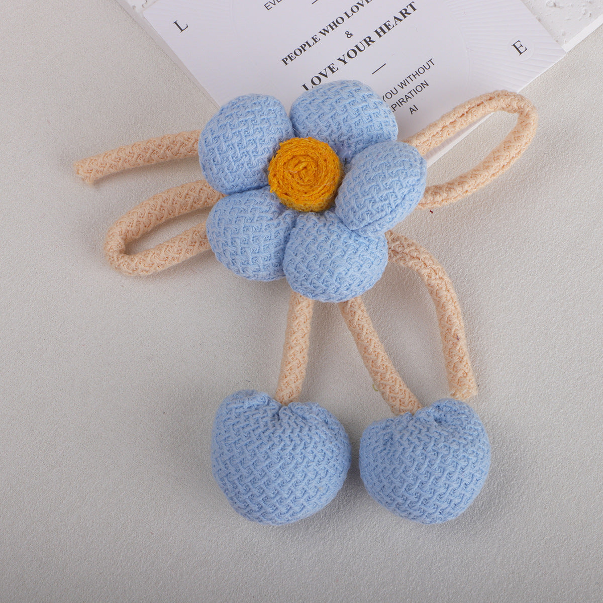 Woven Flower with Looped Stem Charm - Product Detail Photo 3