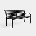 Banco de jardín de metal 150x60x82 cm - negro - diseño moderno exterior