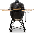 Kamado BONO BBQ Grande - ceramiczny grill Kamado z 6 dodatkami - grill BBQ Ø 59 cm z akcesoriami - czerwony Grill-wędzarnia na patio, balkon lub do ogrodu