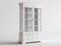 Vitrinas madera vidrio 100x45x190 cm blanco vitrina clásica almacenamiento