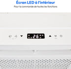 MEDION Smart Climatiseur Split P502 (5000 BTU, 3-en-1, Refroidir, Déshumidification, Ventilation, pour caravane, camping-car, kit de joint de fenêtre, mode sommeil, contrôle Wifi, Écran, MD 37735)