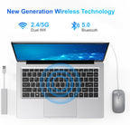 PC Portátil 14 Pulgadas Celeron N4000 (hasta 2.6 GHz) , Computadora Portátil 6GB RAM 128GB SSD, Ordenador portátil W11 Pro Soporte WiFi, Bluetooth, USB 3.0 Mini HDMI, Estudiante/Oficina Laptop.