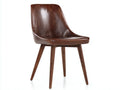 Sillas de comedor 52x57x86 cm - piel sintética marrón oscuro y patas de madera - estilo vintage moderno