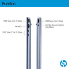 HP OmniBook 5 16″ OLED, Ordenador portátil (Procesador AMD Ryzen AI 7 350, 32GB RAM, 1TB SSD, Gráficos AMD Radeon 860M, Windows 11 Home) Azul - Teclado QWERTY Español